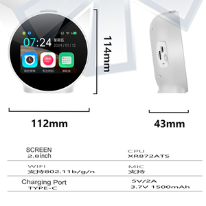 AI Alarm <b>Clock</b> AI Companion Modern Smart Desktop <b>Clock</b> AI Real-time Voice Chat White Noise Sleep Machine Stopwatch Bedside <b>Clock</b> - Product Image 5