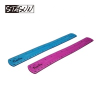 Ensemble de règles souples semi-transparentes 15cm 20cm 30cm, 7 couleurs, en plastique souple, avec échelles en cm et en pouces pour étudiants