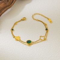 Bracelet tendance pour femmes ZHONGNUO, en acier inoxydable plaqué or de haute qualité, certifié, coloré, avec un design floral et des pierres en zircon