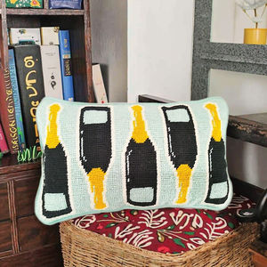 Yeni moda şık şarap şişesi İğne yün yastıklar kapak nakış toptan - Product Image 6