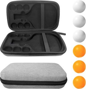 Étui <span class=keywords><strong>de</strong></span> transport antichoc en EVA pour raquette <span class=keywords><strong>de</strong></span> tennis <span class=keywords><strong>de</strong></span> table, doublure intérieure en mousse prédécoupée, sac <span class=keywords><strong>de</strong></span> rangement pour ping-pong avec 6 supports indépendants pour balles - Product Image 1