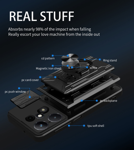 Nuevo para <span class=keywords><strong>Xiaomi</strong></span> 11/<span class=keywords><strong>Redmi</strong></span> K30Pro/Poco F2PRO, funda de teléfono con ranura para tarjeta magnética multifuncional, funda protectora de Material de PC - Product Image 4