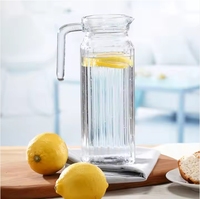 Théière en verre soufflé 1100ml/37.2oz avec poignée bouilloire de grande capacité pour la maison et l'hôtel Logo personnalisable