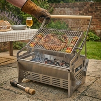 Barbecue Rotatif Commercial Portable d'Extérieur Personnalisé en Acier Inoxydable 304 pour Charbon de Bois – Style Européen