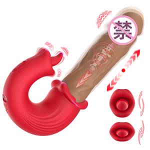 Cross-border femmina telescopico lingua leccare <span class=keywords><strong>G</strong></span> Dildo vibratore USB ricaricabile impermeabile 10 frequenze orgasmo masturbatore - Product Image 1