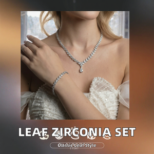White <b>Bridal</b> <b>Jewelry</b> <b>Set</b> Zircon Necklace Earrings Ring Bracelet Vintage XOXO Platinum Plated Wedding Party Gift for Women BEST - Product Image 2
