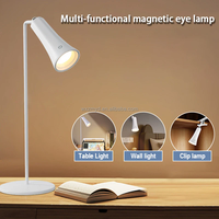 Lampe de bureau LED Rotation à 180 ° Lampe de table pour bureau maison Rechargeable par USB 3 couleurs Dimmable Eye-Caring Wall Touch Liseuse