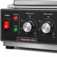 Machine à griller les hot-dogs professionnelle à 11 rouleaux en acier inoxydable avec couvercle en verre pour snack-bar