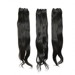 Paquet droit de couleur noire naturelle Remy vendeur vierge 100% extensions de cheveux humains de temple indien non transformés - Product Image 1