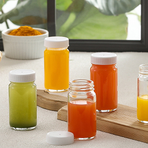 Bán Buôn 2Oz 60Ml Rõ Ràng Gừng Jar Mẫu Chai Container Rỗng Gừng Bắn Chai Thủy Tinh Với Màu Đen Nắp Vặn - Product Image 5