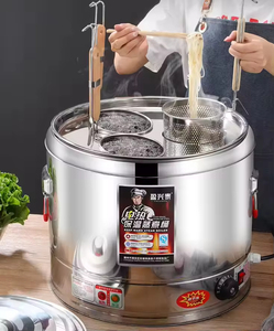 Équipement de cuisson commercial en acier inoxydable, <span class=keywords><strong>cuiseur</strong></span> à <span class=keywords><strong>pâtes</strong></span> électrique commercial à 3 paniers / cuisinière à nouilles / <span class=keywords><strong>cuiseur</strong></span> <span class=keywords><strong>vapeur</strong></span> - Product Image 3
