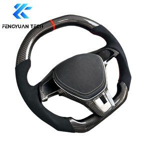 Volante de Coche LED de Fibra de Carbono Forjada y Cuero Alcántara para VW Jetta Mk5 Mk6 Gli Mk2 Mk7 <span class=keywords><strong>RLine</strong></span> 2016 2022 - Product Image 2