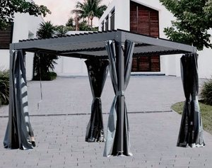 <span class=keywords><strong>Kit</strong></span> de pergola à persiennes en aluminium de <span class=keywords><strong>découverte</strong></span> d'arrière-cour en bois avec la conception extérieure d'arche de gazebo de jardin de patio en métal couvert de toit de bricolage - Product Image 6