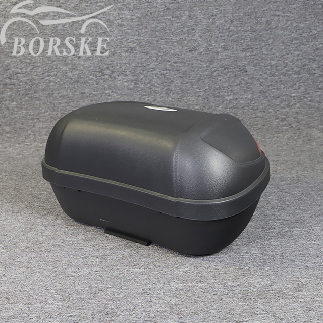 Top Case Moto 48L Noir Mat Dim lumière rouge Touring Bagage Coffer evec Dossier Fermeture