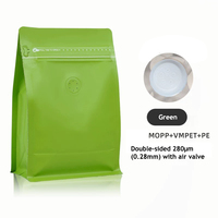 Sac d'emballage pour grains de café en PET recyclé de qualité supérieure avec impression en gravure, finition mate, fermeture éclair refermable, pochette debout