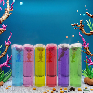 Set de Slime de Sirena con Cola de Sirena, Slime Azul Perlado, Set Educativo, Slime de Cristal de Color, Slime Elástico para Aliviar el Estrés - Product Image 4