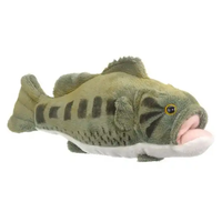 Vente en gros de jouets en peluche de poissons basseur à grande bouche, adorables, jouets en peluche de la vie marine, assortiment de jouets, animaux marins pour bébés