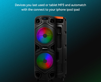 Altavoz Bluetooth Portátil de 8 Pulgadas, 20W, Supergraves, Inalámbrico, para Fiestas al Aire Libre, con Control Remoto