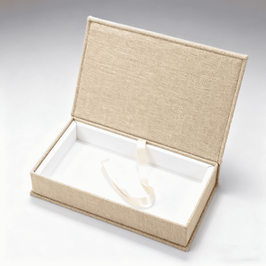 2026 haute qualité personnalisé feuille estampage logo <span class=keywords><strong>lin</strong></span> tissu boîte-cadeau magnétique Flip cadeau papier boîte - Product Image 3