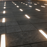 Luminaire LED linéaire encastré en acier inoxydable pour sol, anti-éblouissement, IP65, pour extérieur, allée, aménagement paysager, éclairage de sol