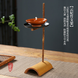 Zhuqige Bamboo Candle Holder Handmade Tea Ceremony Lamp Retro Decor For Table Use - Product Image 5