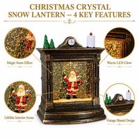 Decoraciones Navideñas, Lámpara de Bola de Cristal LED, Nochebuena, Figura de Anciano, Copos de Nieve Flotantes, Regalo Navideño Creativo para Interiores