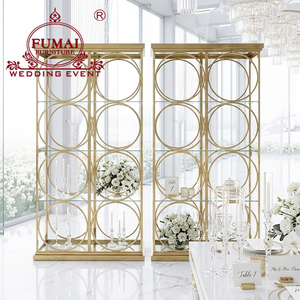 Support de bar en métal pour casier à vin de mariage doré - Product Image 1