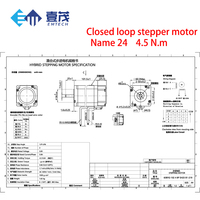 Kit de contrôle de moteur pas à pas hybride NEMA 24 série EMTECH 60 mm avec servomoteur, pilote et kit CNC, DC48V, couple 2,8-4,8 Nm, certifié CE