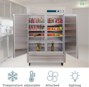 Cucina commerciale <span class=keywords><strong>frigo</strong></span> Hotel verticale Freezer refrigeratore frigoriferi verticale <span class=keywords><strong>frigo</strong></span> a <span class=keywords><strong>doppia</strong></span> porta - Product Image 5