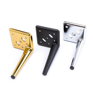 طاولة أريكة على شكل أرجل على شكل حرف L ، طاولة قدم للفنادق تدعم الذهب الأسود مع مطلي بالكروم - Product Image 2