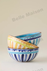 Tazones de Porcelana Artísticos Coloridos de Estilo Mediterráneo, No Tóxicos y Ecológicos, Tazón para Ensalada, Tazón para Nueces - Product Image 2