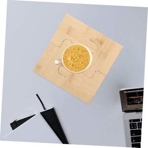 تصميم جديد 4 قسم لغز مزيج من خشب الخيزران ، مكان وضع زجاجة زجاجية - Product Image 5