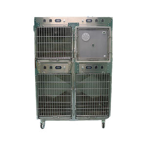 Gabbia Veterinaria di Lusso Moderna CH/Gabbie per Allevamento Gatti, Box Alto Semplice in Acciaio Inox 304 Pieghevole con Vassoio in Plastica - Product Image 5