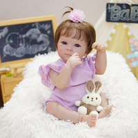 Muñecas Bebé Reborn Realistas de 20 Pulgadas, Personalizadas, en Stock, con Piel Pintada en 3D, de Silicona, Vinilo y Algodón, para Recién Nacidos