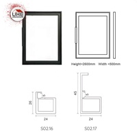 Profilé en aluminium extrudé carré noir pour porte de meuble avec poignée intégrée, façade en verre, Foshan