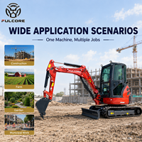 Mini-excavatrice FULCORE avec chenilles rétractables pour accès en espace restreint et cabine de protection solaire – Fournisseur vérifié