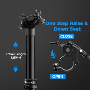Tija de sillín Dropper para MTB, recorrido de 125 mm, diámetro de 27.2/30.9/31.6 mm, lista para control remoto, con enrutamiento de cable interno y externo para bicicleta de montaña - Product Image 6