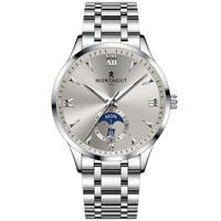 Montre automatique mécanique pour homme, étanche 3 ATM, lumineuse rose et bleue, affichage de la date et du jour, boîtier en alliage 42 mm, vente en gros