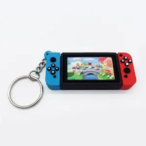 LLavero de goma suave con mango de Switch, máquina de juego, Animal Crossing, llavero de PVC, BILLETERA, llavero, Charm Bag colgante, fabricantes