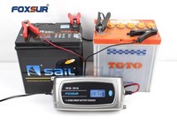 FOXSUR 12V 8A 24V Chargeur de batterie de voiture de camion étanche EFB GEL WET AGM Chargeur de batterie avec écran LCD Type de batterie sélectionnable