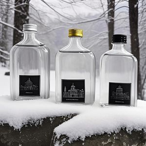 Flacon de poche en verre bouteille en verre avec bouchon en aluminium 200ml bouteille boisson pour bière lait boisson parfum tequila brandy bouteille de jus - Product Image 2