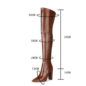 Üretici özel yeni varış kadın Over-the-Knee uyluk yüksek topuk çizmeler su geçirmez moda diz çizmeler üzerinde kış için - Product Image 6