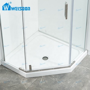 Base de <span class=keywords><strong>douche</strong></span> de style nord-américain Weisdon, drain d'angle, plateau de <span class=keywords><strong>douche</strong></span> en acrylique blanc diamant - Product Image 3