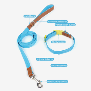 ปลอกคอและสายจูงสุนัขสุดหรูแบบขายส่ง - ปรับได้ ผลิตจากโลหะผสมพิมพ์ลายพร้อมริบบิ้นสำหรับพาสุนัขเดินเล่น - Product Image 4