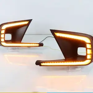 Feux de circulation diurne à LED pour Honda Civic 2021 2022 2023 Phare antibrouillard tricolore DRL avec lumière LED Blub Civic Sedan LED Light avec