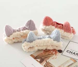 OEM Hot Selling Schattige Kattenoren Spa Gezichtsband Vrouwen Meisjes Make-up Haarband Pluche Gezichtsreinigingsband Zachte Rekbare Pluizige Hoofdband - Product Image 6