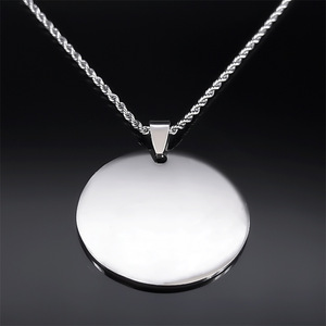 COLLANA CON CIONDOLO ROTONDO IN ACCIAIO INOSSIDABILE "AI MIO FIGLIO" - GIOIELLO INCISO "TI <span class=keywords><strong>AMO</strong></span>" - Product Image 3