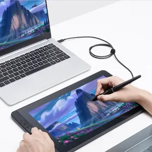 Huion Tablet Kamvas 13 Dua Kegunaan, Pena Digital Menggambar Monitor Grafis Profesional