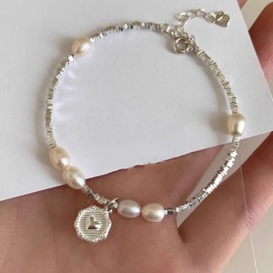 Cadena de cuerda de plata 925 para mujer, cadena de cuerda al por mayor, cadena de cuerda personalizada, cadena de cuerda de plata hipoalergénica, pulsera de perlas de concha. - Product Image 2