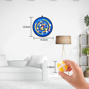 14 इंच सुरक्षित कपड़े कपड़े डर्ट बोर्ड फैशन पैटर्न 12 हुक लूप स्टिक बॉल बच्चों के लिए प्लास्टिक क्लासिक खिलौने - Product Image 4